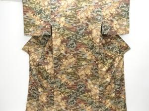 未使用品　仕立て上がり　流水に松竹梅模様小紋着物